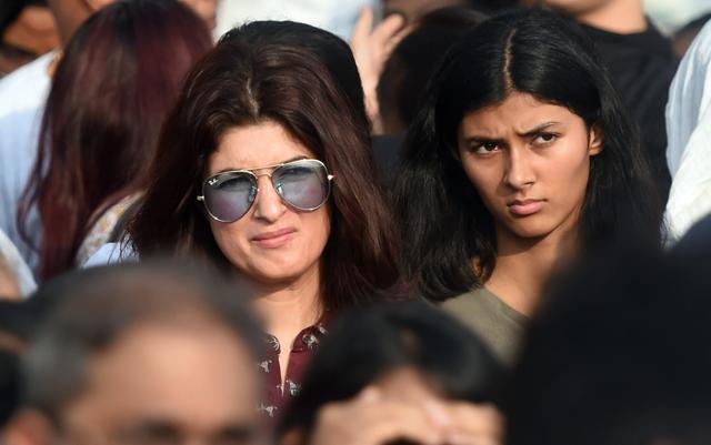 Twinkle Khanna takes part in a protest demanding justice for the victims of Kathua and Unnao rape cases, in Mumbai. (PTI) Twinkle Khanna takes part in a protest demanding justice for the victims of Kathua and Unnao rape cases, in Mumbai. (PTI)