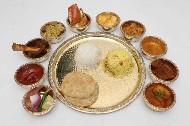 The traditional Bengali meal that was prepared at Pranay Baidya’s home for Poila Baishakh celebrations. (Prabhas Roy/HT Photo)