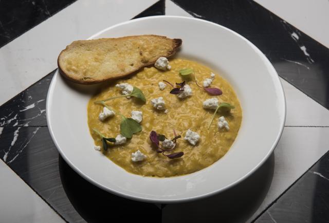 The pumpkin and goat cheese risotto wasn’t just overcooked, it was overtly sweet. (Aalok Soni / HT Photo)