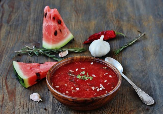 Beat the heat with a chilled watermelon gazpacho soup. (Shutterstock) Beat the heat with a chilled watermelon gazpacho soup. (Shutterstock)
