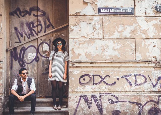 Riga in Estonia is rich in urban culture; (On Savi) dress, Primark; hat, ASOS, sunglasses, New Look; sandals, boutique in London; (On Vid) shirt, Zara; jacket, Zara, trouser, ASOS Riga in Estonia is rich in urban culture; (On Savi) dress, Primark; hat, ASOS, sunglasses, New Look; sandals, boutique in London; (On Vid) shirt, Zara; jacket, Zara, trouser, ASOS
