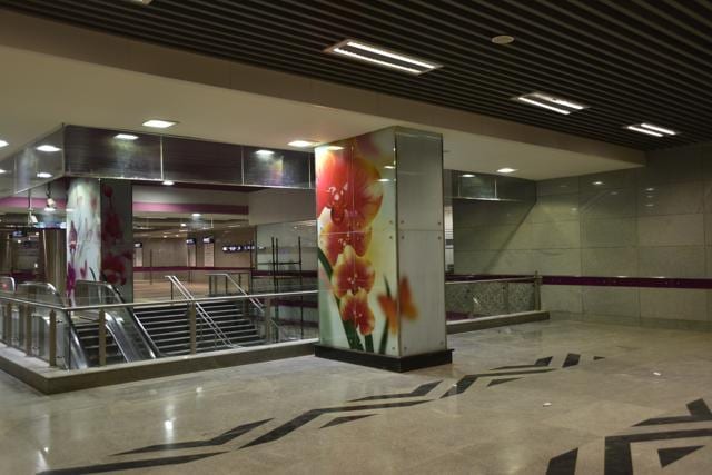 The Palam metro station on Magenta Line in New Delhi. (Anushree Fadnavis/HT Photo) The Palam metro station on Magenta Line in New Delhi. (Anushree Fadnavis/HT Photo)