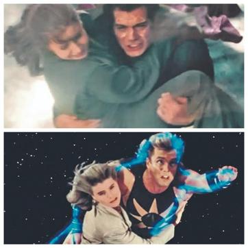 The science does go wonky at times: Scenes from Man of Steel (2013, top) and Superman IV (1987, above). We believe everything that Superman does — because he is super, right? — but the filmmakers sometimes appear to put aside basic laws of physics. In Man of Steel, there’s a scene where a black hole has opened up in the sky, sucking everything up from the ground, and we see only Lois Lane (played by Amy Adams) falling down! That’s before she is rescued... by Superman, of course. In Superman IV, the villain Nuclear Man kidnaps a woman (played by Mariel Hemingway), flies into outer space, and she still breathes! (Collage made on Fotor)
