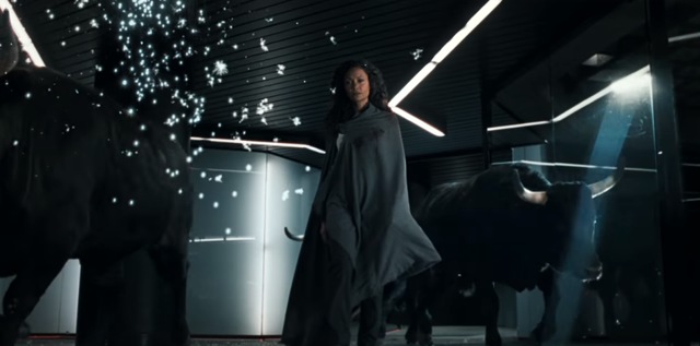 Thandie Newton channels her inner Valkyrie. (HBO)