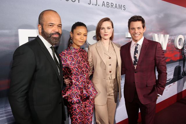 Jeffrey Wright, Thandie Newton, Evan Rachel Wood and James Marsden attend the Premiere of HBO's Westworld Season 2 at The Cinerama Dome. (AFP)