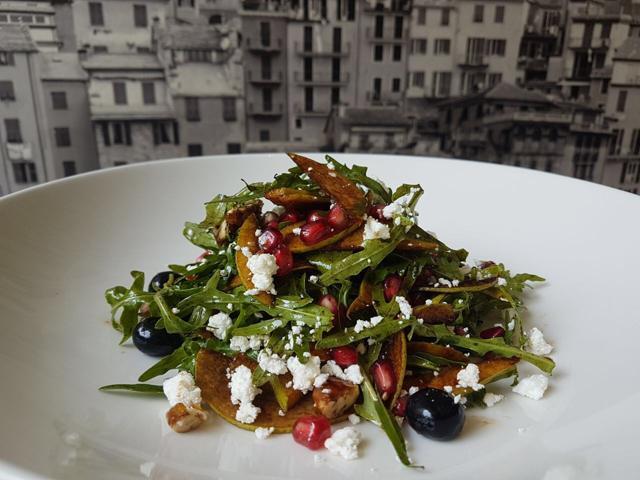 Pear and pomegranate salad.