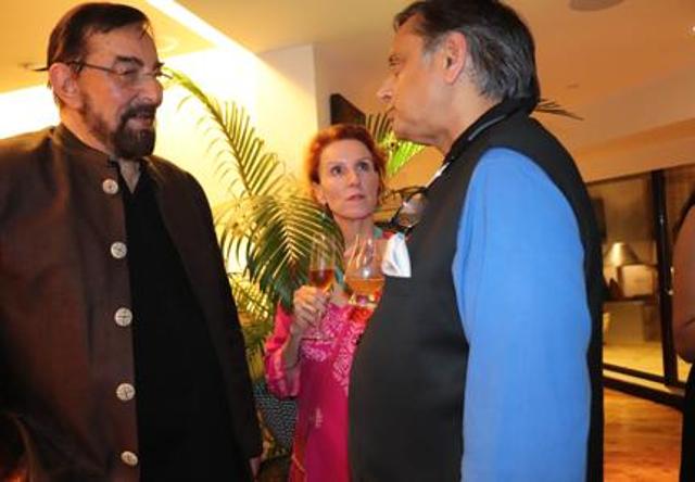 Kabir Bedi (left) with Shashi Tharoor (right).