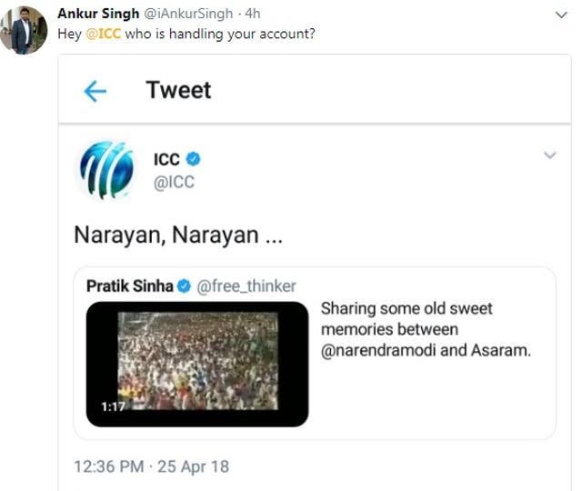 The tweet has invited massive criticism of the ICC by many social media users. (Twitter) The tweet has invited massive criticism of the ICC by many social media users. (Twitter)