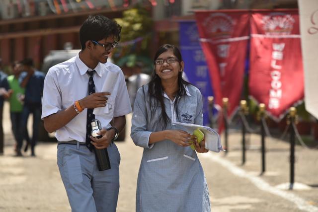 Students coming out of Kendriya Vidyalaya No1 after appearing in CBSE Class12th economics re-examination in Bhopal on Wednesday. (Mujeeb Faruqui/HT Photo) Students coming out of Kendriya Vidyalaya No1 after appearing in CBSE Class12th economics re-examination in Bhopal on Wednesday. (Mujeeb Faruqui/HT Photo)