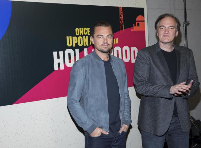 Leonardo DiCaprio, left, and Quentin Tarantino attend CinemaCon at The Colosseum at Caesars in Las Vegas. (Eric Jamison/Invision/AP) Leonardo DiCaprio, left, and Quentin Tarantino attend CinemaCon at The Colosseum at Caesars in Las Vegas. (Eric Jamison/Invision/AP)