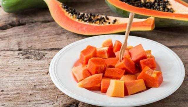 Papaya contains papain, a digestive enzyme, that helps to digest proteins and clean the intestinal walls. (Shutterstock) Papaya contains papain, a digestive enzyme, that helps to digest proteins and clean the intestinal walls. (Shutterstock)