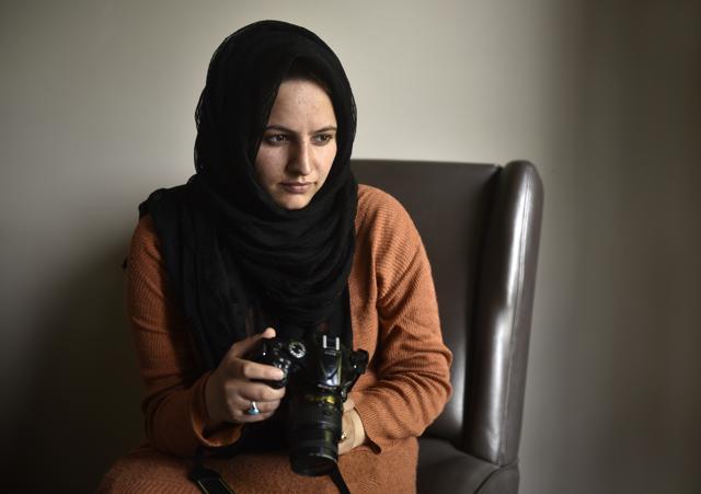 Masrat Zahra, a freelance photographer. ‘When the CRPF shoots a Kashmiri you have to tell that and when a Kashmiri shoots a Kashmiri you have to show that too, she says. (Ajay Aggarwal/HT PHOTO) Masrat Zahra, a freelance photographer. ‘When the CRPF shoots a Kashmiri you have to tell that and when a Kashmiri shoots a Kashmiri you have to show that too, she says. (Ajay Aggarwal/HT PHOTO)