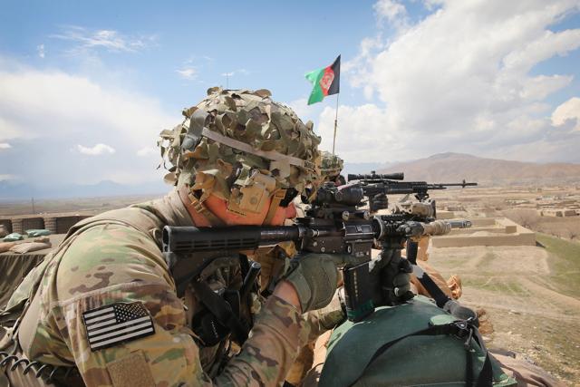 A US soldier in Afghanistan in a photograph dated March 29, 2014. (Getty Images) A US soldier in Afghanistan in a photograph dated March 29, 2014. (Getty Images)