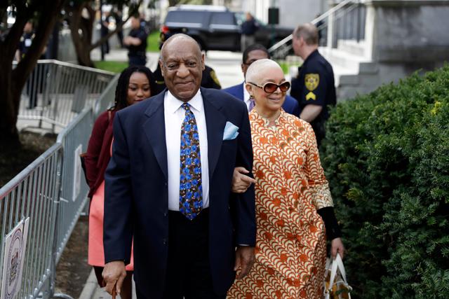 In this April 24, 2018 file photo, Bill Cosby, left, arrives with his wife, Camille, for his sexual assault trial at the Montgomery County Courthouse in Norristown. (AP) In this April 24, 2018 file photo, Bill Cosby, left, arrives with his wife, Camille, for his sexual assault trial at the Montgomery County Courthouse in Norristown. (AP)