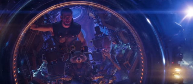 A momentous occasion, the first meeting of the Guardians of the Galaxy and a member of the Avengers. (Marvel)