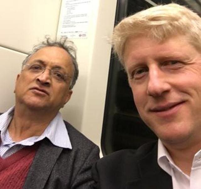 Ramachandra Guha with Jo Johnson. Ramachandra Guha with Jo Johnson.