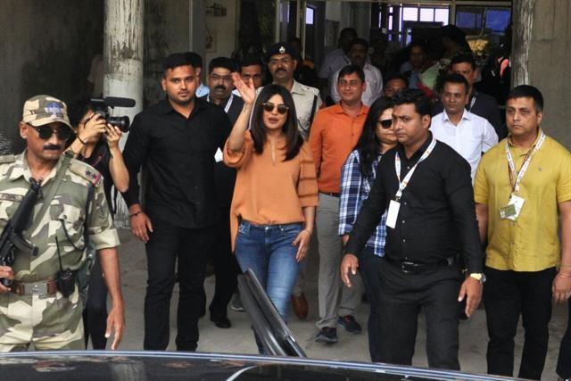 Priyanka Chopra arrives in Assam's Jorhat to shoot for Assam tourism commercials. (IANS) Priyanka Chopra arrives in Assam's Jorhat to shoot for Assam tourism commercials. (IANS)