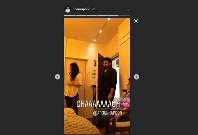 Arjun Kapoor with sister Anshula, possibly at Sonam Kapoor’s Mumbai residence. (Instagram grab) Arjun Kapoor with sister Anshula, possibly at Sonam Kapoor’s Mumbai residence. (Instagram grab)