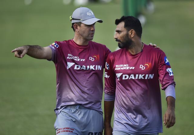 Delhi Daredevils coach Ricky Ponting with pacer Mohammed Shami during a practice session at the Sawai Mansingh Stadium in Jaipur on April 10, 2018. (PTI) Delhi Daredevils coach Ricky Ponting with pacer Mohammed Shami during a practice session at the Sawai Mansingh Stadium in Jaipur on April 10, 2018. (PTI)