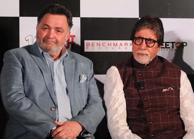 Rishi Kapoor (L) and Amitabh Bachchan (R) during the song launch for their comedy-drama Hindi film 102 Not Out in Mumbai. (AFP) Rishi Kapoor (L) and Amitabh Bachchan (R) during the song launch for their comedy-drama Hindi film 102 Not Out in Mumbai. (AFP)