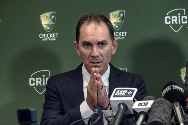 Justin Langer speaks to the media in Melbourne on May 3, 2018. (REUTERS) Justin Langer speaks to the media in Melbourne on May 3, 2018. (REUTERS)