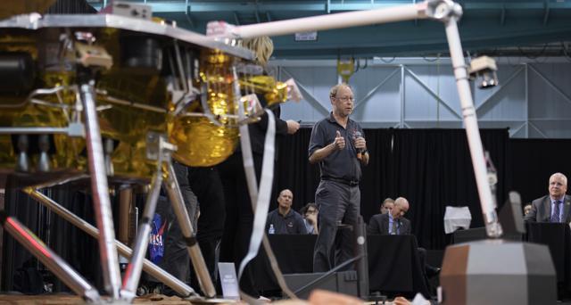 Bruce Banerdt, InSight principal investigator, NASA JPL, discusses the mission during a pre-launch media briefing. (AP) Bruce Banerdt, InSight principal investigator, NASA JPL, discusses the mission during a pre-launch media briefing. (AP)