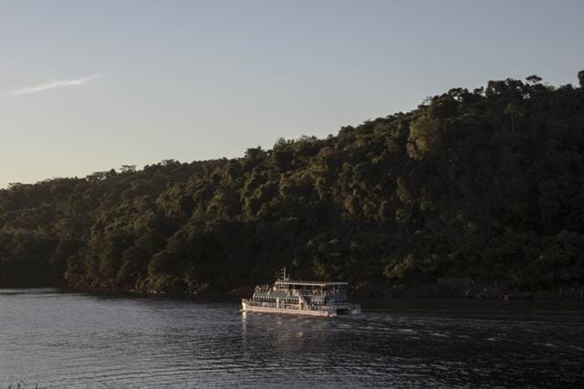 Another outfitter’s sunset boat ride on the Parana River, near the junction of Argentina, Brazil, and Paraguay. Awasi's own boats are more intimate, accommodating two to six passengers. (Naureen Malik/Bloomberg) Another outfitter’s sunset boat ride on the Parana River, near the junction of Argentina, Brazil, and Paraguay. Awasi's own boats are more intimate, accommodating two to six passengers. (Naureen Malik/Bloomberg)