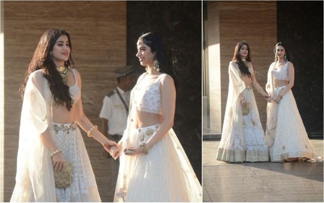 Janhvi and Khushi Kapoor at Sonam Kapoor’s sangeet. (Viral Bhayani) Janhvi and Khushi Kapoor at Sonam Kapoor’s sangeet. (Viral Bhayani)