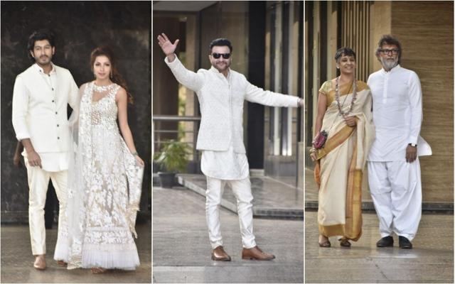 Mohit Marwah with wife Antara Motiwala, Sanjay Kapoor and director Rakeysh Omprakash Mehra with his wife P. S. Bharathi. (Viral Bhayani) Mohit Marwah with wife Antara Motiwala, Sanjay Kapoor and director Rakeysh Omprakash Mehra with his wife P. S. Bharathi. (Viral Bhayani)
