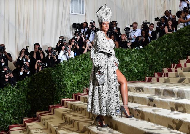 Rihanna arrives for the 2018 Met Gala on May 7, 2018, at the Metropolitan Museum of Art in New York. (AFP) Rihanna arrives for the 2018 Met Gala on May 7, 2018, at the Metropolitan Museum of Art in New York. (AFP)