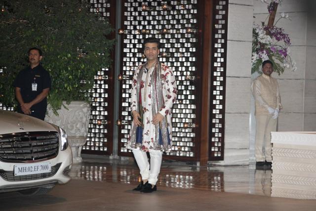 Karan Johar at Isha Ambani engagement party in Mumbai on Monday. (Viral Bhayani)