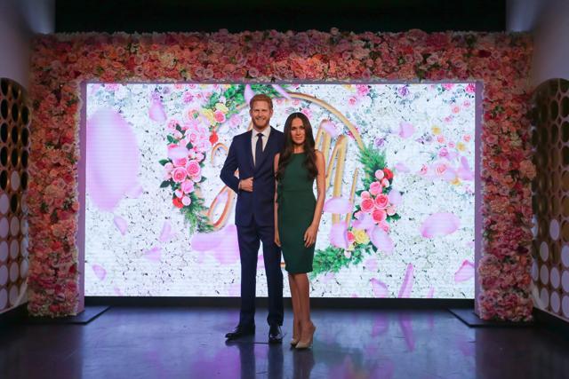 Wax figures of Britain's Prince Harry and his US fiancee Meghan Markle are pictured during a photocall at Madame Tussauds in central London on May 9, 2018. (AFP) Wax figures of Britain's Prince Harry and his US fiancee Meghan Markle are pictured during a photocall at Madame Tussauds in central London on May 9, 2018. (AFP)