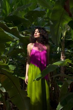 Sheer fabrics and panels of contrasting textures are all the rage, as seen in this outfit by Sunaina Khera. Sheer fabrics and panels of contrasting textures are all the rage, as seen in this outfit by Sunaina Khera.