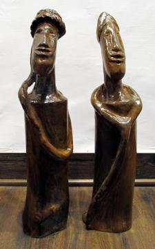 This sculpture by a Tihar inmate named Rafiq is much appreciated by the curator.