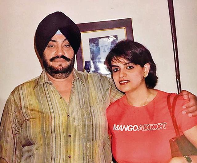 A file photo of Monisha with father VP Singh, a Punjab Police officer, in 1998. A file photo of Monisha with father VP Singh, a Punjab Police officer, in 1998.
