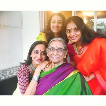 Sudha with mom Pramila, sister Sangeeta and niece Aarya (UMA DHANWATEY) Sudha with mom Pramila, sister Sangeeta and niece Aarya (UMA DHANWATEY)