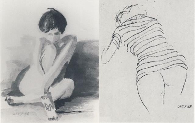 Richard Feynman’s sketches of women, rendered under the name Ofey. He painted young women a lot. Richard Feynman’s sketches of women, rendered under the name Ofey. He painted young women a lot.