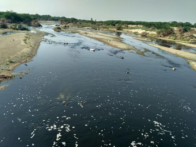 In the report, the committee said that textile industries located on the bank of the river are the major and most important source of pollution to surface and groundwater. (HT Photo) In the report, the committee said that textile industries located on the bank of the river are the major and most important source of pollution to surface and groundwater. (HT Photo)