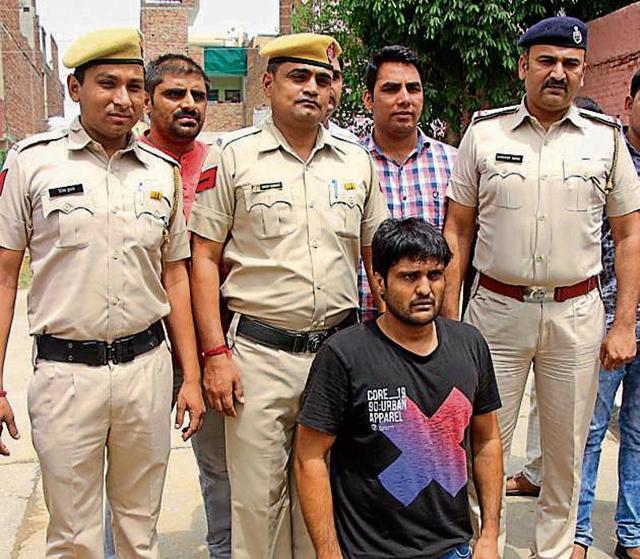 Kingpin of the gang, Anil Chippi, was taken on production warrant. (Manoj Dhaka/HT) Kingpin of the gang, Anil Chippi, was taken on production warrant. (Manoj Dhaka/HT)
