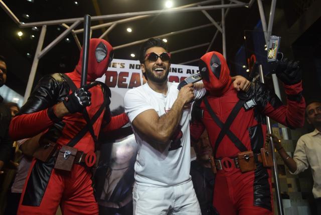 Actor Ranveer Singh at the special screening of hollywood film Deadpool 2. (IANS) Actor Ranveer Singh at the special screening of hollywood film Deadpool 2. (IANS)
