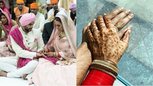 Neha Dhupia and her wedding ring. Neha Dhupia and her wedding ring.