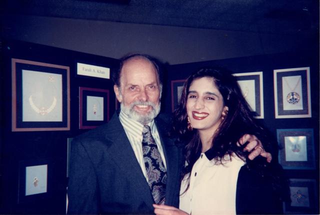 Farah Khan with her professor Robert Ahrens, in a picture taken 25 years ago. Farah Khan with her professor Robert Ahrens, in a picture taken 25 years ago.