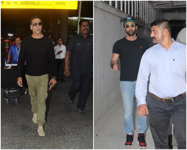 Akshay Kumar and Ranbir Kapoor too were seen around town on Wednesday. (Viral Bhayani) Akshay Kumar and Ranbir Kapoor too were seen around town on Wednesday. (Viral Bhayani)