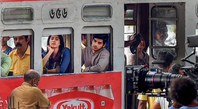 Janhvi Kapoor during a shoot for her upcoming film Dhadak, in Kolkata maidan in March. (PTI) Janhvi Kapoor during a shoot for her upcoming film Dhadak, in Kolkata maidan in March. (PTI)