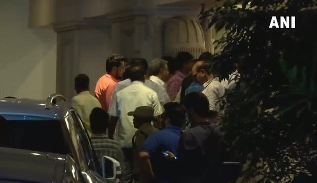 Congress MLAs leaving Hotel Taj Krishna in Hyderabad. (ANI/Twitter) Congress MLAs leaving Hotel Taj Krishna in Hyderabad. (ANI/Twitter)