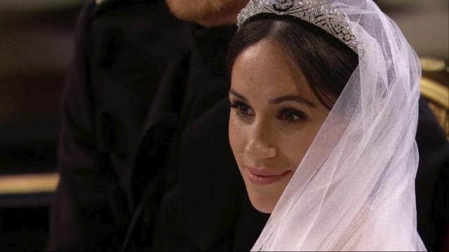 In this frame from video, Meghan Markle listens during her wedding ceremony with Britain's Prince Harry at St. George's Chapel in Windsor Castle in Windsor. (AP) In this frame from video, Meghan Markle listens during her wedding ceremony with Britain's Prince Harry at St. George's Chapel in Windsor Castle in Windsor. (AP)