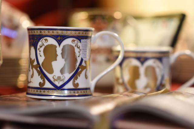 An official commemorative royal wedding mug for sale at The Rose Tree Cottage in Pasadena, north of Los Angeles, California, where Meghan Markle has been a guest. (AFP) An official commemorative royal wedding mug for sale at The Rose Tree Cottage in Pasadena, north of Los Angeles, California, where Meghan Markle has been a guest. (AFP)