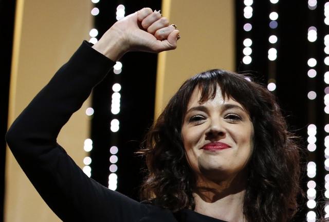 Asia Argento gestures on stage. (REUTERS) Asia Argento gestures on stage. (REUTERS)