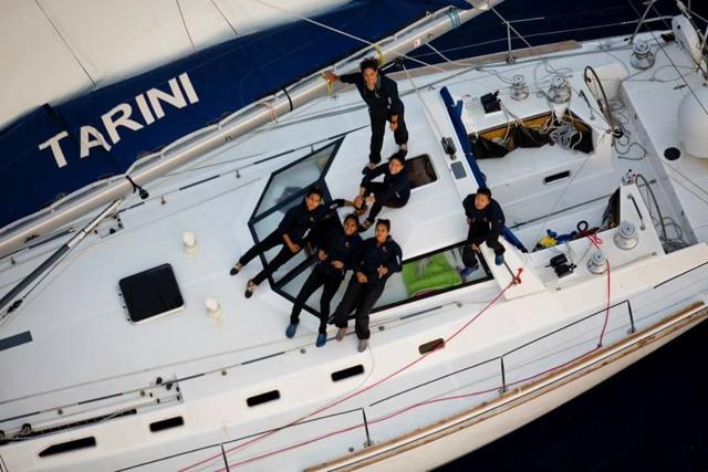 The all-women crew of INSV Tarini. (Picture courtesy: Navy spokesperson) The all-women crew of INSV Tarini. (Picture courtesy: Navy spokesperson)