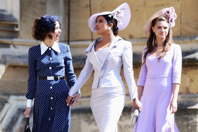 Abigail Spencer and Priyanka Chopra arrive at the wedding of Prince Harry to Meghan Markle at St George's Chapel, Windsor Castle on May 19, 2018 in Windsor. (REUTERS) Abigail Spencer and Priyanka Chopra arrive at the wedding of Prince Harry to Meghan Markle at St George's Chapel, Windsor Castle on May 19, 2018 in Windsor. (REUTERS)